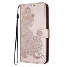 For Redmi Note 14 Pro+ 5G Datura Flower Embossed Flip Leather Phone Case(Rose Gold) - 3