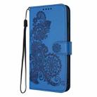 For Samsung Galaxy M62 / F62 Datura Flower Embossed Flip Leather Phone Case(Blue) - 3