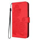 For Samsung Galaxy M35 Datura Flower Embossed Flip Leather Phone Case(Red) - 3