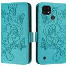 For Realme C20 / C11 2021 / C21 Embossed Rose RFID Anti-theft Leather Phone Case(Light Blue) - 2