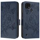 For Realme C20 / C11 2021 / C21 Embossed Rose RFID Anti-theft Leather Phone Case(Dark Blue) - 2