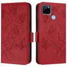 For Realme C21Y Embossed Rose RFID Anti-theft Leather Phone Case(Red) - 2