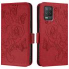 For Realme 8 5G / 9 5G Indian Embossed Rose RFID Anti-theft Leather Phone Case(Red) - 2