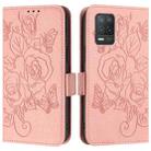 For Realme 8 5G / 9 5G Indian Embossed Rose RFID Anti-theft Leather Phone Case(Pink) - 2