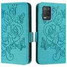 For Realme V13 5G / Q3 5G / Q3i 5G Embossed Rose RFID Anti-theft Leather Phone Case(Light Blue) - 2