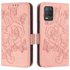 For Realme V13 5G / Q3 5G / Q3i 5G Embossed Rose RFID Anti-theft Leather Phone Case(Pink) - 2