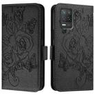 For Realme V13 5G / Q3 5G / Q3i 5G Embossed Rose RFID Anti-theft Leather Phone Case(Black) - 2
