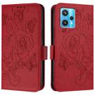 For Realme 9 Pro+ 5G / 9 4G Global Embossed Rose RFID Anti-theft Leather Phone Case(Red) - 2