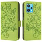 For Realme Narzo 50 Pro 5G Embossed Rose RFID Anti-theft Leather Phone Case(Green) - 2