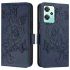 For Realme 9 Pro 5G Global / 9 5G EU Version Embossed Rose RFID Anti-theft Leather Phone Case(Dark Blue) - 2
