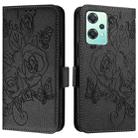 For Realme 9 Pro 5G Global / 9 5G EU Version Embossed Rose RFID Anti-theft Leather Phone Case(Black) - 2