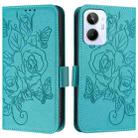For Realme 10 4G Global Embossed Rose RFID Anti-theft Leather Phone Case(Light Blue) - 2