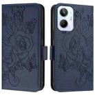 For Realme 10 4G Global Embossed Rose RFID Anti-theft Leather Phone Case(Dark Blue) - 2