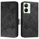 For Realme 10 Pro 5G Embossed Rose RFID Anti-theft Leather Phone Case(Black) - 2