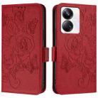 For Realme 10 Pro+ 5G Embossed Rose RFID Anti-theft Leather Phone Case(Red) - 2