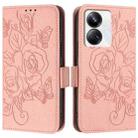 For Realme 10 Pro+ 5G Embossed Rose RFID Anti-theft Leather Phone Case(Pink) - 2