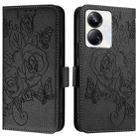 For Realme 10 Pro+ 5G Embossed Rose RFID Anti-theft Leather Phone Case(Black) - 2