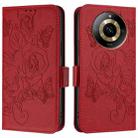 For Realme 11 4G Global Embossed Rose RFID Anti-theft Leather Phone Case(Red) - 2