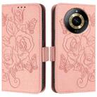 For Realme 11 4G Global Embossed Rose RFID Anti-theft Leather Phone Case(Pink) - 2