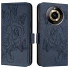 For Realme 11 4G Global Embossed Rose RFID Anti-theft Leather Phone Case(Dark Blue) - 2