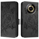 For Realme 11 4G Global Embossed Rose RFID Anti-theft Leather Phone Case(Black) - 2