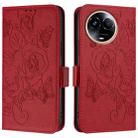 For Realme 11 5G Global / 11X 5G Embossed Rose RFID Anti-theft Leather Phone Case(Red) - 2