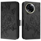 For Realme C67 5G Indian / Narzo 60X 5G Embossed Rose RFID Anti-theft Leather Phone Case(Black) - 2