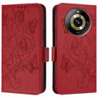 For Realme Narzo 60 Pro Embossed Rose RFID Anti-theft Leather Phone Case(Red) - 2