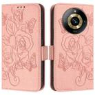 For Realme Narzo 60 Pro Embossed Rose RFID Anti-theft Leather Phone Case(Pink) - 2