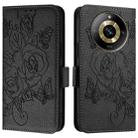 For Realme Narzo 60 Pro Embossed Rose RFID Anti-theft Leather Phone Case(Black) - 2