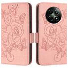 For Realme 12 5G Embossed Rose RFID Anti-theft Leather Phone Case(Pink) - 2