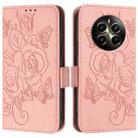 For Realme 12+ 5G / Narzo 70 Pro 5G Indian Embossed Rose RFID Anti-theft Leather Phone Case(Pink) - 2