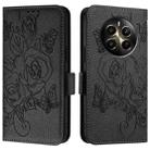 For Realme 12+ 5G / Narzo 70 Pro 5G Indian Embossed Rose RFID Anti-theft Leather Phone Case(Black) - 2