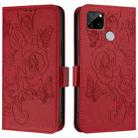 For Realme C25 / C15 / C12 / C25s / 7i Embossed Rose RFID Anti-theft Leather Phone Case(Red) - 2