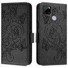 For Realme C25 / C15 / C12 / C25s / 7i Embossed Rose RFID Anti-theft Leather Phone Case(Black) - 2