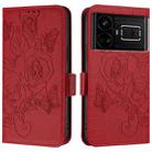 For Realme GT 5G / GT Neo 5G Embossed Rose RFID Anti-theft Leather Phone Case(Red) - 2