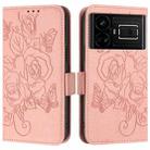 For Realme GT 5G / GT Neo 5G Embossed Rose RFID Anti-theft Leather Phone Case(Pink) - 2