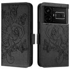 For Realme GT 5G / GT Neo 5G Embossed Rose RFID Anti-theft Leather Phone Case(Black) - 2