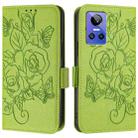 For Realme GT Neo 3 Embossed Rose RFID Anti-theft Leather Phone Case(Green) - 2