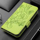 For Realme GT 6 5G Global Embossed Rose RFID Anti-theft Leather Phone Case(Green) - 2