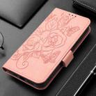 For Realme GT 6 5G Global Embossed Rose RFID Anti-theft Leather Phone Case(Pink) - 2