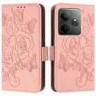 For Realme GT 6 5G Global Embossed Rose RFID Anti-theft Leather Phone Case(Pink) - 3