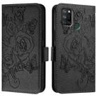 For Realme C17 / 7i Embossed Rose RFID Anti-theft Leather Phone Case(Black) - 3