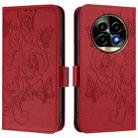 For Realme 13 Pro / 13 Pro+ 5G Embossed Rose RFID Anti-theft Leather Phone Case(Red) - 3