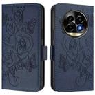 For Realme 13 Pro / 13 Pro+ 5G Embossed Rose RFID Anti-theft Leather Phone Case(Dark Blue) - 3