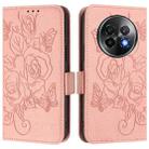 For Realme 13+ 5G Embossed Rose RFID Anti-theft Leather Phone Case(Pink) - 2