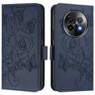 For Realme 13+ 5G Embossed Rose RFID Anti-theft Leather Phone Case(Dark Blue) - 2