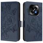 For Realme C63 5G Embossed Rose RFID Anti-theft Leather Phone Case(Dark Blue) - 2