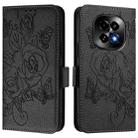 For Realme C63 5G Embossed Rose RFID Anti-theft Leather Phone Case(Black) - 2