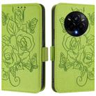 For Realme 14 Pro 5G Embossed Rose RFID Anti-theft Leather Phone Case(Green) - 2